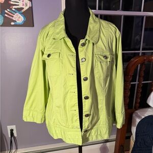 Christopher & Banks Light Green Jean Jacket